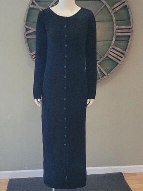 Quince 100% Yak Wool Button Down Ribbed  Cardigan Sweater Dress
